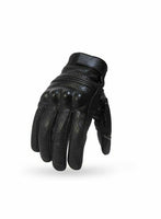 Fairfax Leather Gloves - Black | Gold.